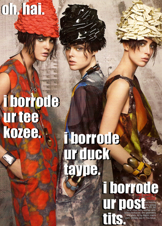 Illustration for article titled LOLVogue: Tard Moddles & Bahlinceeyagga